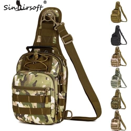 Nylon Molle Chest Pack Cross Body Sling Single Shoulder Sports Bag For Fishing Camping Equipment Outdoor Hunting Cycling