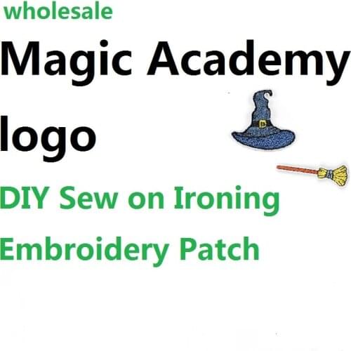 11 types Magic Academy series logo Patches iron for Clothing DIY Sew on Ironing Embroidery Patch Appliques T Shirt Badge decor