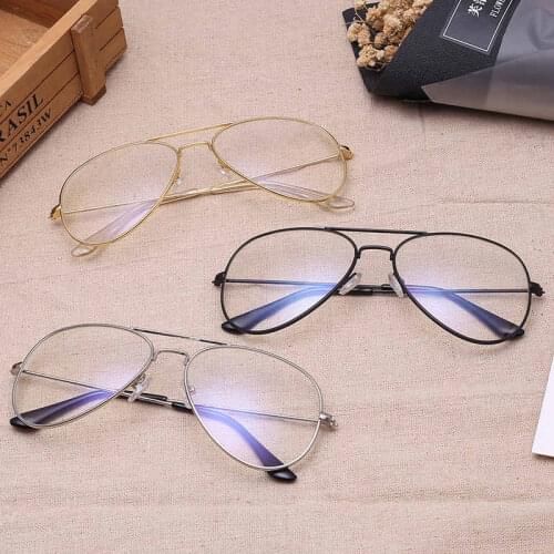 Clear Glasses Retro Eyeglasses Metal Gold Myopia Eyewear Women Men Spectacle Frames Optical Glasses Frame Transparent Lens