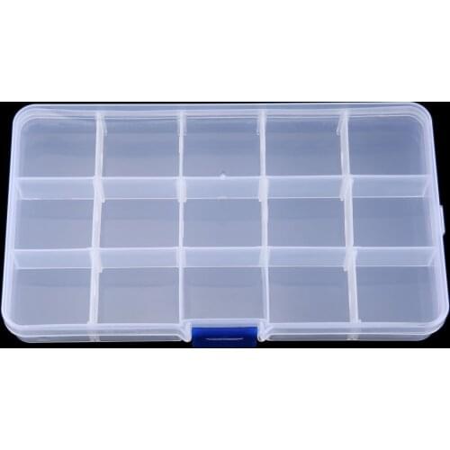 15 Slots Plastic Square Storage Box Home Organizer Earring Chain Necklace Bracelet Embroidery Craft Jewelry Container Showcase