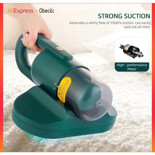 Portable Wireless Vacuum Mite Remover Handhold Anti-Dust Mites Removal Instrument Doubled Flapping Strong Suction Mite Cleaner