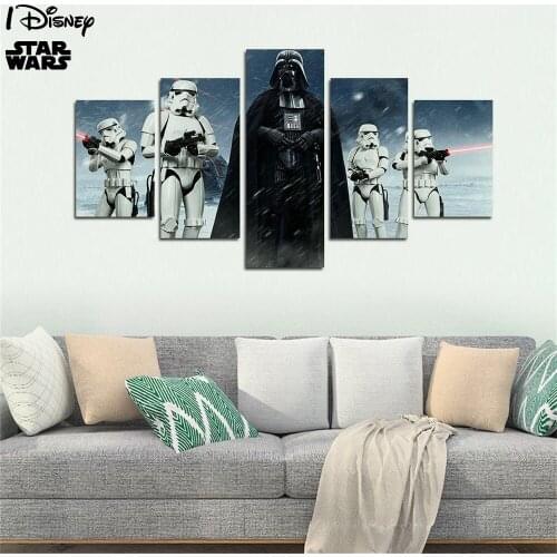 Star Wars Poster The Force Awakens Black Warrior Painting Canvas Print On Wall Art Picture For Kids Room Home Decor Frameless