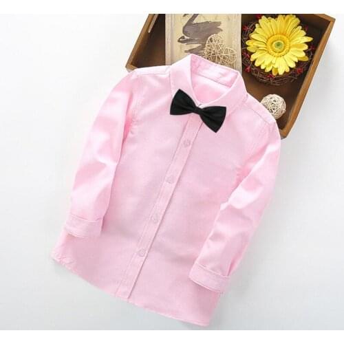 Baby Toddler Party Formal Solid Tops School Uniform Boys Shirts Long Sleeve Kids Shirt For Boys Children Clothes 4 6 8 10 Years