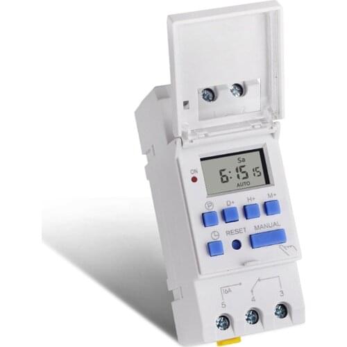 AC 220V Weekly 7 Days Digital Programmable Time Switch Relay Timer Control Din Rail Mount for Electric Appliance
