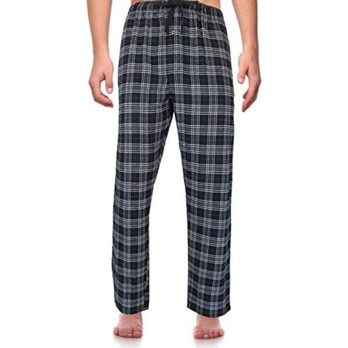 Size M-2XL Casual Loose Pants Trousers Mens Loose Sleep Bottoms Plaid Flannel Lounge/Pajama Pants