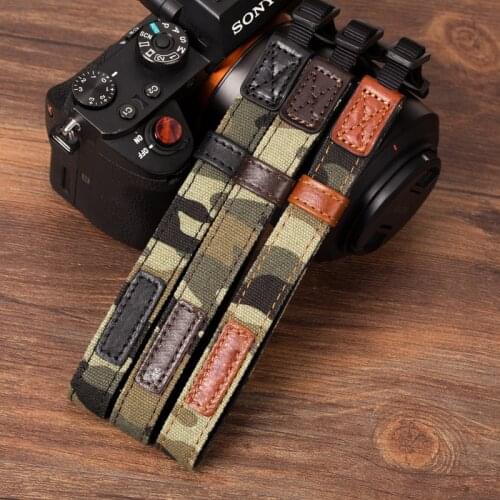 Genuine Leather Camera Wrist Strap Hand Strap Camouflage Wrist Belt for Leica Canon Fuji Nikon Olympus Pentax Sony Panasonic