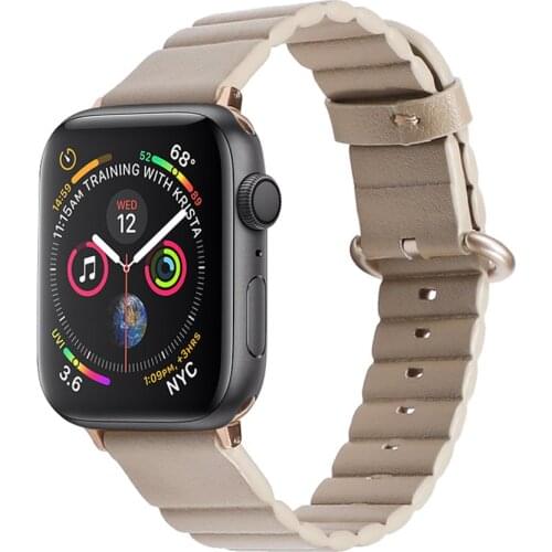 Leather loop strap For Apple watch band 44mm 40mm 38mm 42mm Genuine Leather watchband belt bracelet iWatch serie 3 4 5 se 6 band