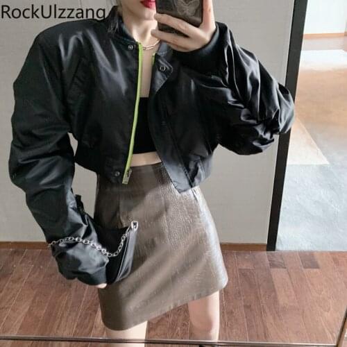 Женские короткие куртки Rockulzzang China At AliExpress
