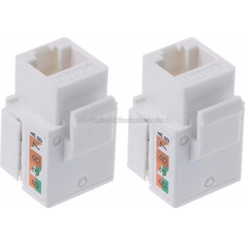 2Pcs CAT6 Network Module Information Socket RJ45 Connector Adapter Keystone Jack Au13 19 Droship
