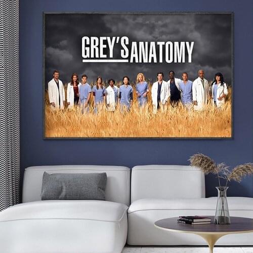 SP031 Silk Cloth Wall Poster Greys Anatomy TV Show Art Home Decoration Gift
