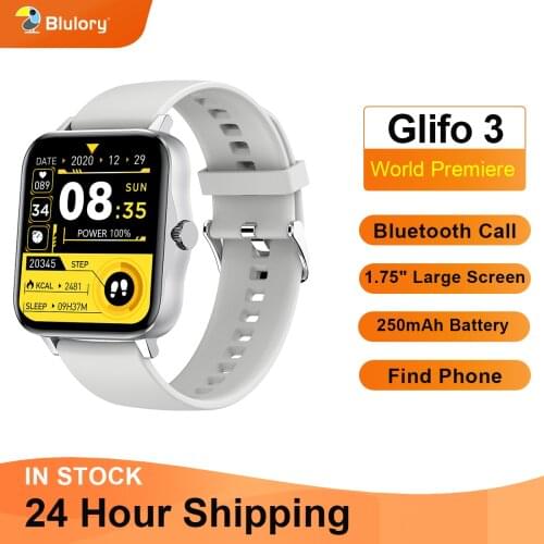 Blulory 1.3 inch Men Smart Watch Full Touch Fitness Tracker Blood Pressure Smart Clock Women Smartwatch for IOS Android