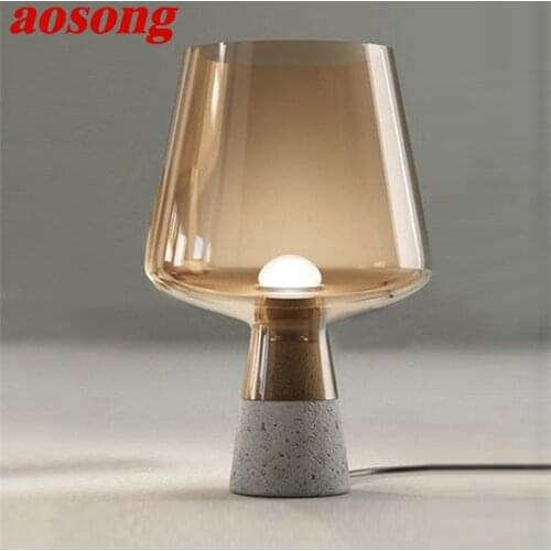 AOSONG Contemporary Table Lamp Design E27 Marble Desk Light Home LED Decorative For Foyer Living Room Office Bedroom