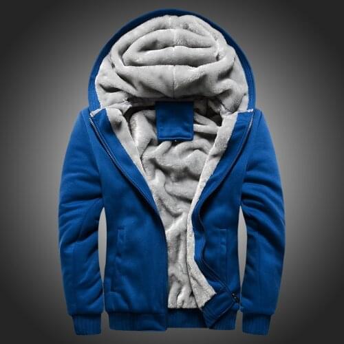 Winter Thicken Warm Velvet Mens Hooded Plush Paded Hoodies Man Wool Baseball Casual Hip Hop Zip Sweatshirts Coats