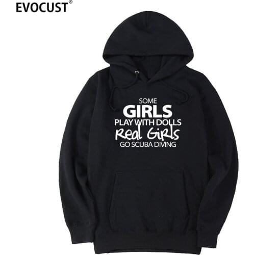 Scuba girls diving men Hoodies Sweatshirts women unisex Combed Cotton