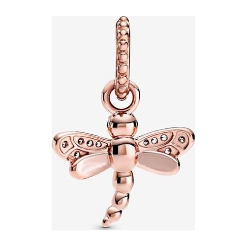 2020 Spring New 925 Sterling Silver Beads Sparkling Butterfly Pendant Charms fit Original 3mm Bracelets Women DIY Jewelry