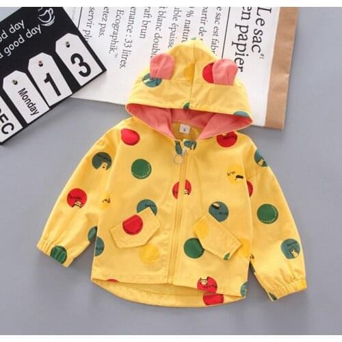 2020 Spring Autumn Baby Boy Girl Outerwear Cartoon Dot Print ColorSweatshirt Kids Coat Outfits Tops For 0-4T