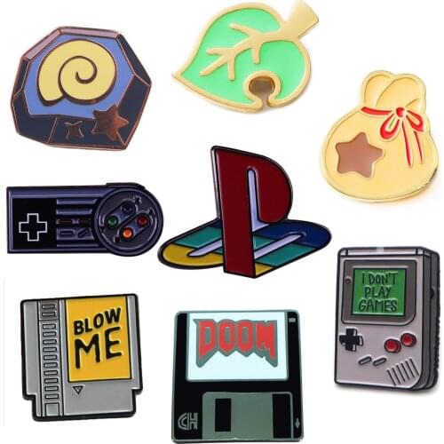 DZ134 Animal Crossing Metal Enamel Pins and Brooches for Women Fashion Lapel Pin Backpack Bags Badge Gifts1