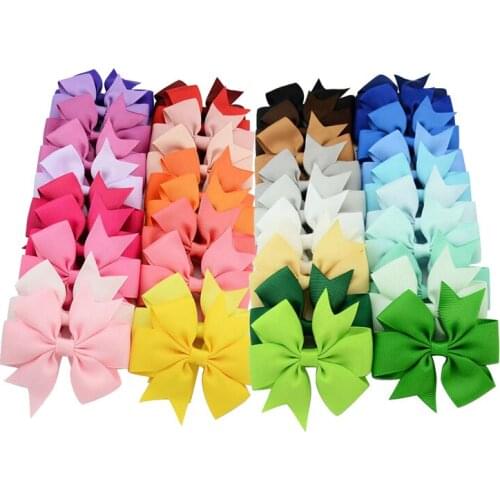 40Pcs/Lot 3 Inch Newborn Younger girls bowknot Hairpins Headwear Hairgrips Head Piece Accessories