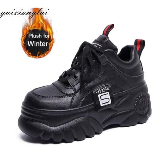 Hight Increase Ulzzang Women Casual Shoes Woman Sneakers Platform Wedges High Heels Flats Loafers Ladies Creepers Trainers