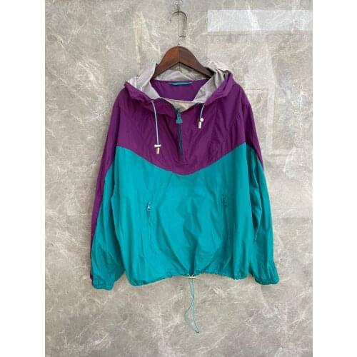 2021 French Romantic Isabe Sweater Pullover Stand Collar Bright Color Thin Multicolor Stitching Hooded Sunscreen Short Jacket