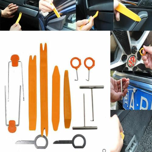 Car Radio Door Clip Panel Trim Dash Audio Plastic Removal Pry Tools Kit 12Pcs