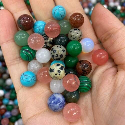 20pcs Natural Stone Round Beads 8mm Red Agate Turquoise Non-porous Beads for DIY Handmade Fashion Jewelry Accessories