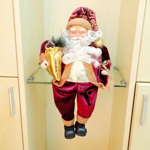 35cm/52cm Christmas Decoration For Home Sitting Santa Claus Doll Figurine Toy Room Ornament Decor Gift Pendant Drop Ornaments