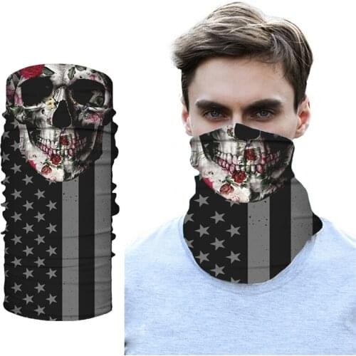 3D Bandana Mujer Skull National Flag 3D Seamless Scaldacollo Cuello Ciclismo Hombre Fishing Cycling Scarf Sport Neck Gaiter Cach