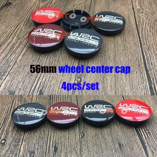 4pcs/set 56mm 2.2inch WRC logo Sticker Car Wheel Center Cap Dust-proof Car Styling ABS Black Base Wheel Centre Hub Cap