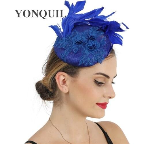 4-Layer Nice Sinamay Wedding Headwear Women Mesh Hat White Fascinator Accessories Fashion Lace Flower Lady Headpiece Headbands