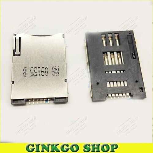 5pcs/lot Tablet PC Sim card Slot Self spring type sim card socket Holder Tray 6P self push Free shipping