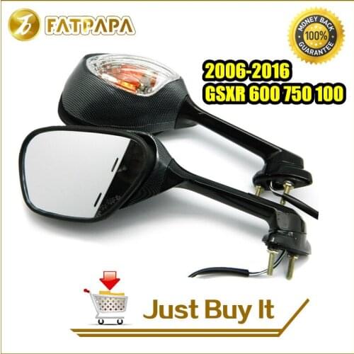 Motorcycle Bicycle Accessories Rearview Mirror with LED Steering Light Fit For Suzuki GSXR600 750 1000 2006-2016