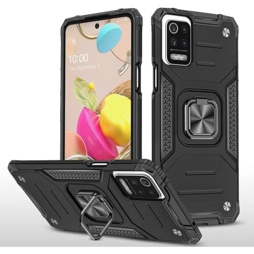 Rugged Shield Armor Soft TPU Shockproof Ring Case For LG VELVET G9 K52 K51 K92 K22 K31 Aristo 2 3 4 5 Q61 K61 Stylo 6 7