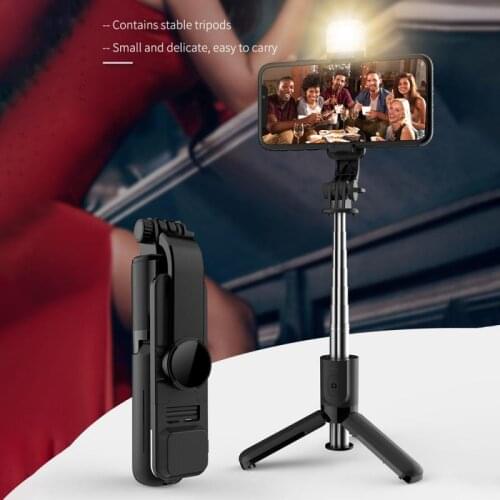 Wireless Bluetooth-compatible Selfie Stick Foldable Mini Tripod With Fill Light Shutter Remote Control For IOS Android 2021 New