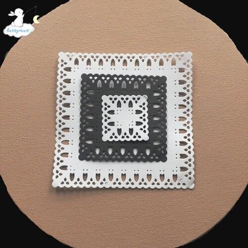 Bunnymoon square frame 3D Gift Stitched DIY Scrapbooking Stamps Craft Embossing Die Cut Making Stencil Template