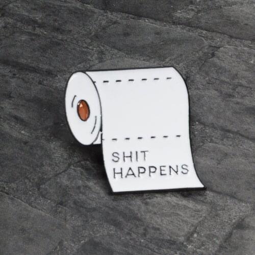 Happens Enamel Pin White Toilet Paper Brooch Daily Supplies Metal Badge Hat Backpack Clothes Accessories Lapel Pin Button