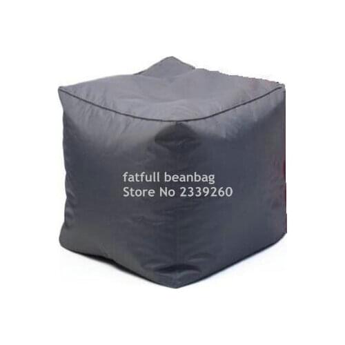 COVER ONLY NO FILLER - Gray polyester Anywhere Bean Cube - 16inch bean bag stool and ottomans