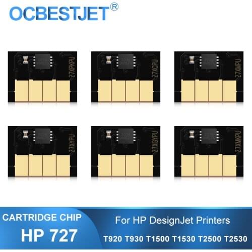 For HP 727 Cartridge Chip New Upgrade HP727 Chip For HP DesignJet T920 T930 T1500 T1530 T2500 T2530 Printer (PBK C M Y GY MBK)