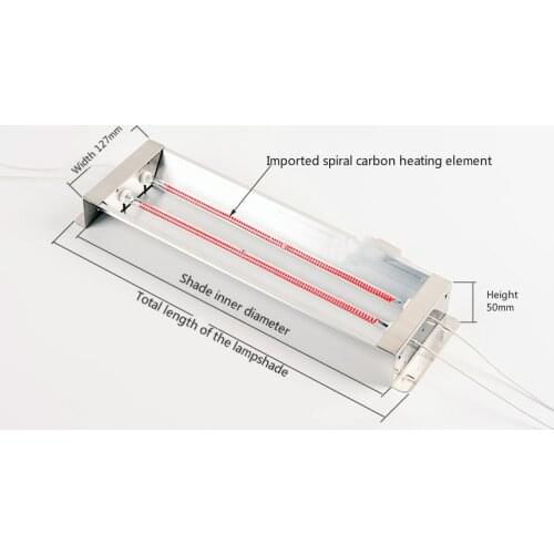 Carbon Fiber Twin Tube Infrared Lamp with Reflector Infrared heating lamp heater curing paint heating tube baking 400W-2000W