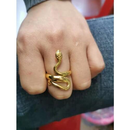 Snake Rings For Women Stainless Steel Punk Animal Exaggerated Gold Finger Ring Adjustable Vintage Party Jewelry Gift Anillos