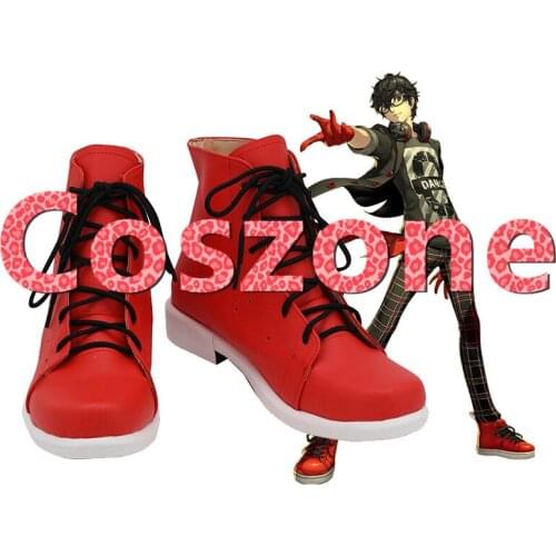 Persona 5 Joker Amamiya Ren Red Cosplay Shoes Boots Halloween Carnival Cosplay Costume Accessories
