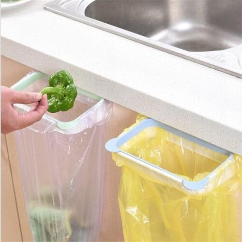 Kitchen Accessories Garbage Bag Holder Kitchen Towel Hanging Storage Shelf Cabinet Door Trash Rack Kitchen Gadgets Tools Random