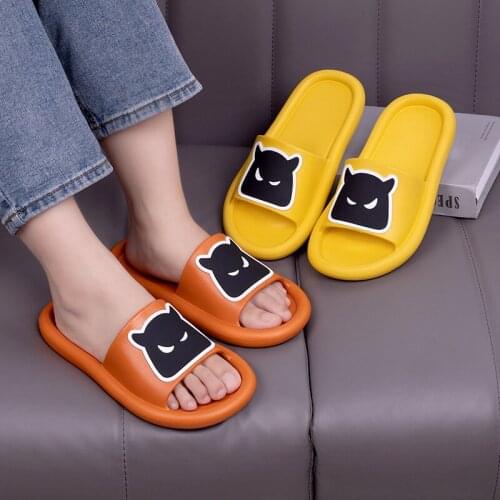 Summer Mute EVA Flip Flops Couple Cartoon Slippers Comfortable Slides Wear-Resistant Home Bathroom Non-slip Sandals Women Shoes