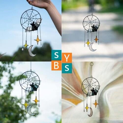 Bat Moon Star Hanging Outdoor Pendant Ornaments Halloween Ornaments Window Ornaments Art Hanging Chain Party Wall Decoration