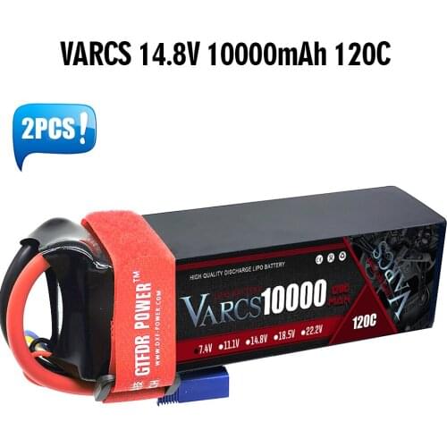 VARCS 4S Lipo Battery 14.8V 10000mAh 100C 200C Deans/T XT90 EC5 XT90 for RC 1/8 1/10 Car Truck Tank RC Models XXMAX 8S Arrama 8S
