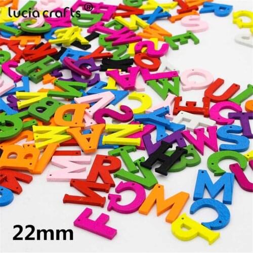 Lucia Crafts 50/100pcs/lot Wooden Crafts Letters Number Children DIY Art Accessories E1105