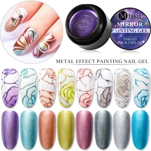 Mtssii Metallic Nail Gel Polish Soak Off UV LED Drawing Painting Gel Nail Art Acrylic Varnish Lacquer Manicure Paint Decoration