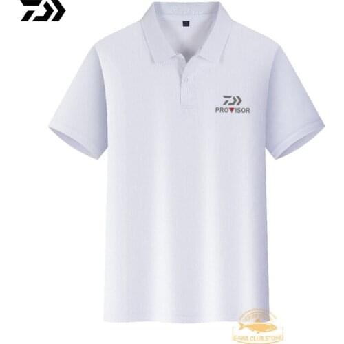 2020 Daiwa Mens Outdoor Fishing Short Sleeve T-shirt Sports Running Quick-drying T-shirt Summer Lapel Breathable Casual T-shirt