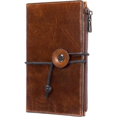 Genuine Leather Men Wallet Travel Passport Cover for Male Organizer Large Capacity Passport with Card Holder Coin Purse