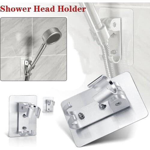 1pcs Punch-Free Wall Mount Shower Head Holder Adjustable 90 Degrees Bracket Strong Adhesive Bathroom Holder Shower Accessories